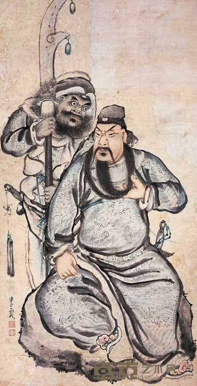 李霞 关公 立轴 172×88.5cm